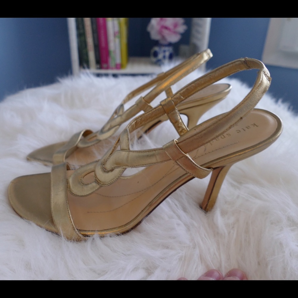Kate Spade Gold Heels - Picture 2 of 4